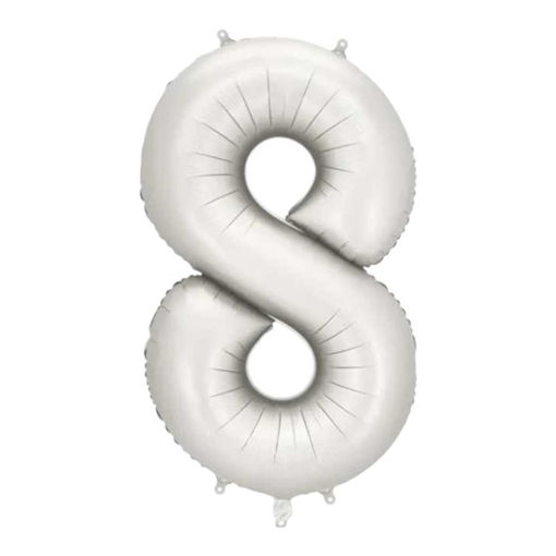 Picture of FOIL BALLOON NUMBER 8 SILVER 34 INCH